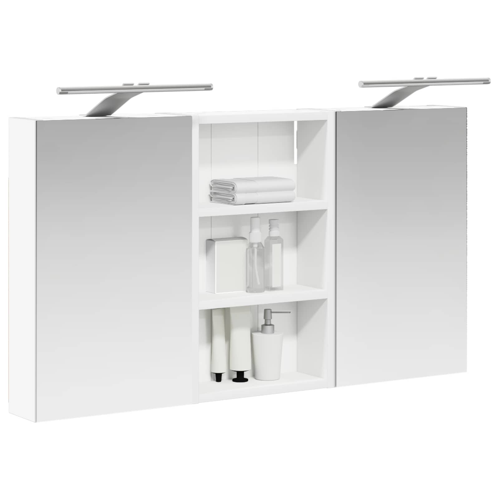 Badkamerkastenset 3 pcs 90 x 10,5 x 50 cm Bewerkt hout