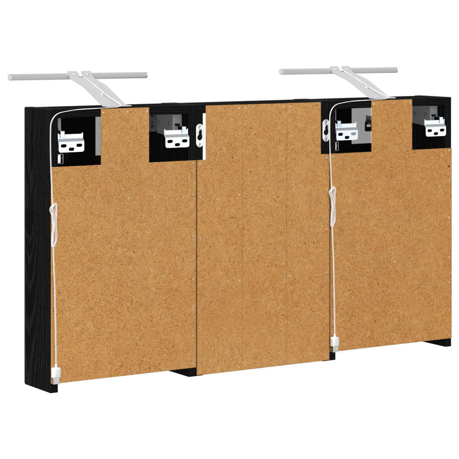 Badkamerkastenset 3 pcs 90 x 10,5 x 50 cm Bewerkt hout