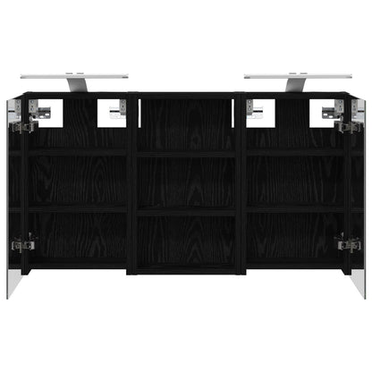 Badkamerkastenset 3 pcs 90 x 10,5 x 50 cm Bewerkt hout