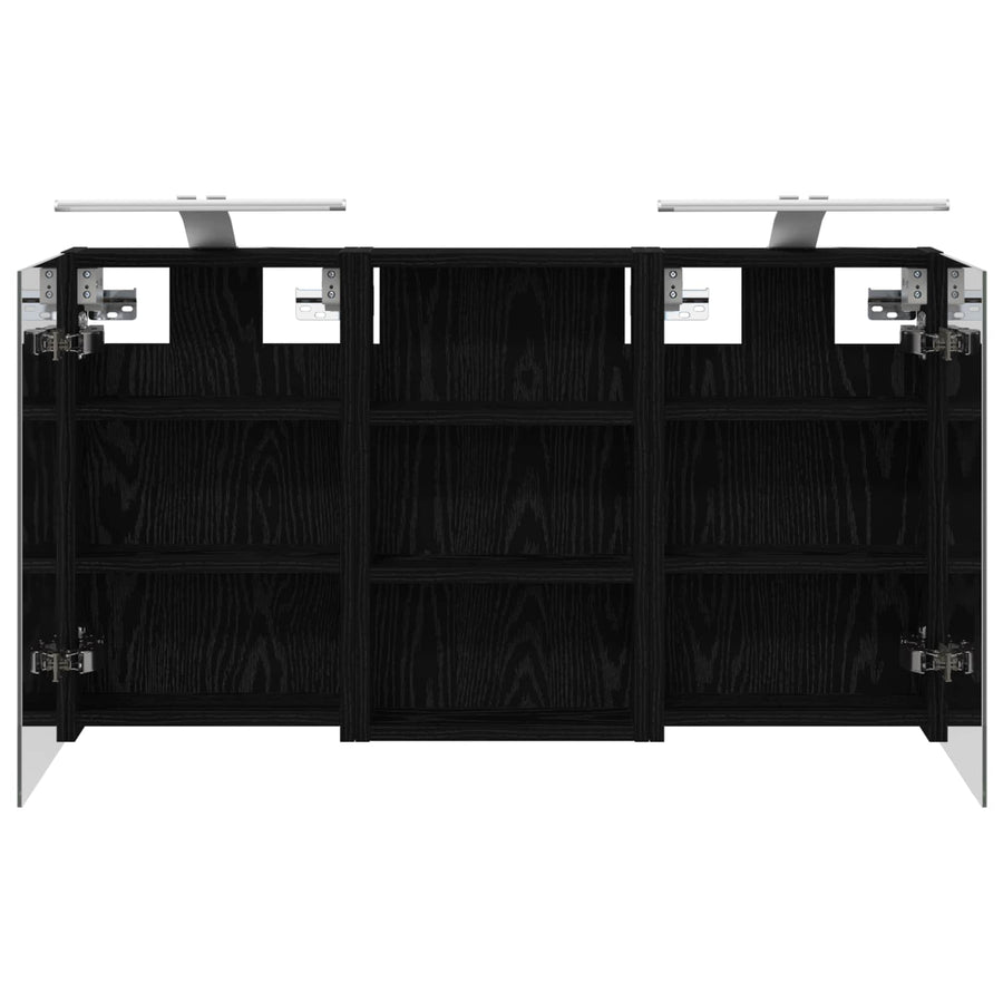 Badkamerkastenset 3 pcs 90 x 10,5 x 50 cm Bewerkt hout