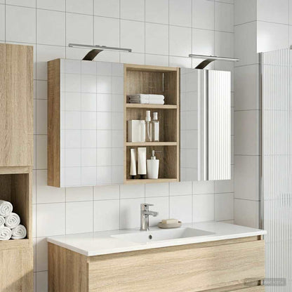 Badkamerkastenset 3 pcs 90 x 10,5 x 50 cm Bewerkt hout