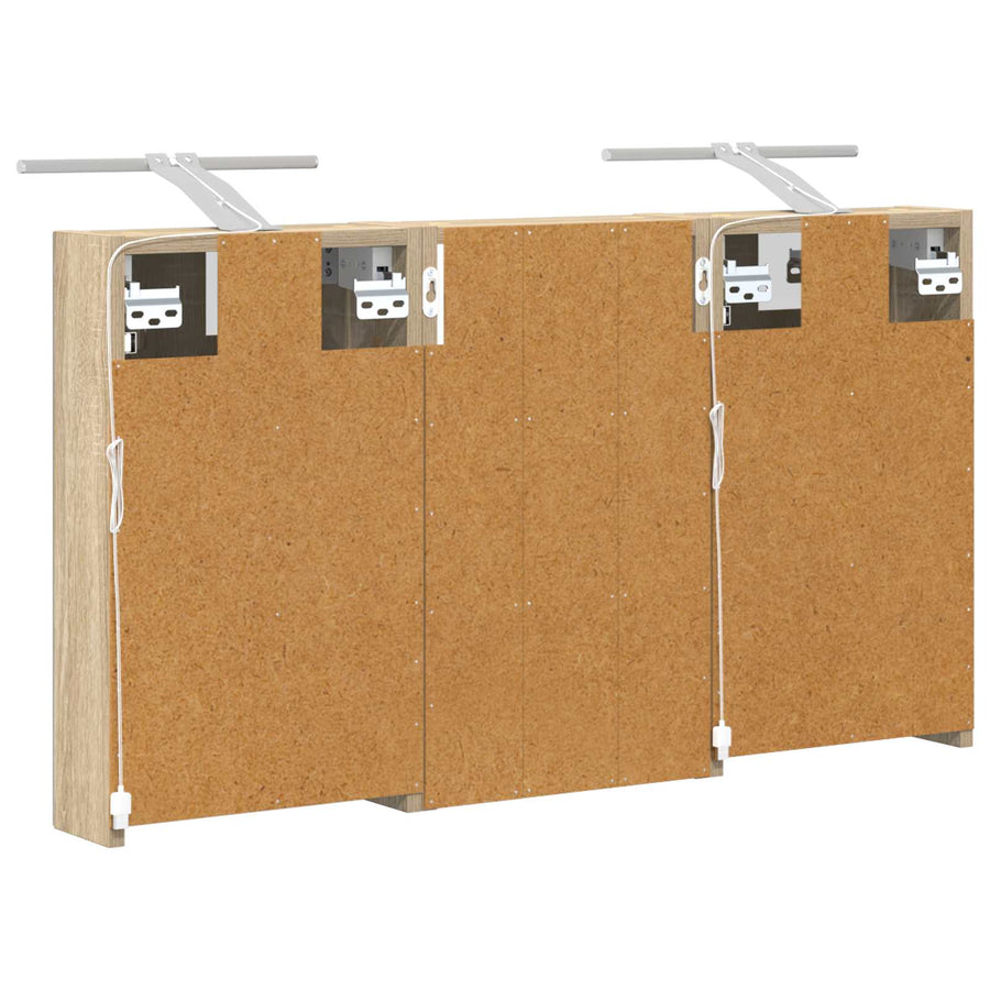 Badkamerkastenset 3 pcs 90 x 10,5 x 50 cm Bewerkt hout