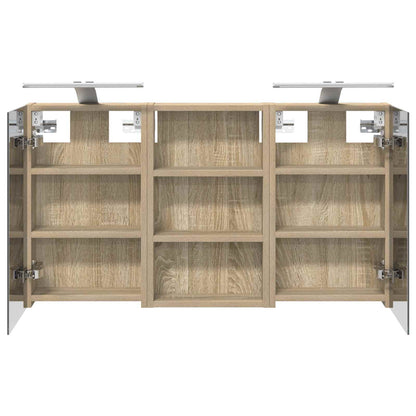 Badkamerkastenset 3 pcs 90 x 10,5 x 50 cm Bewerkt hout