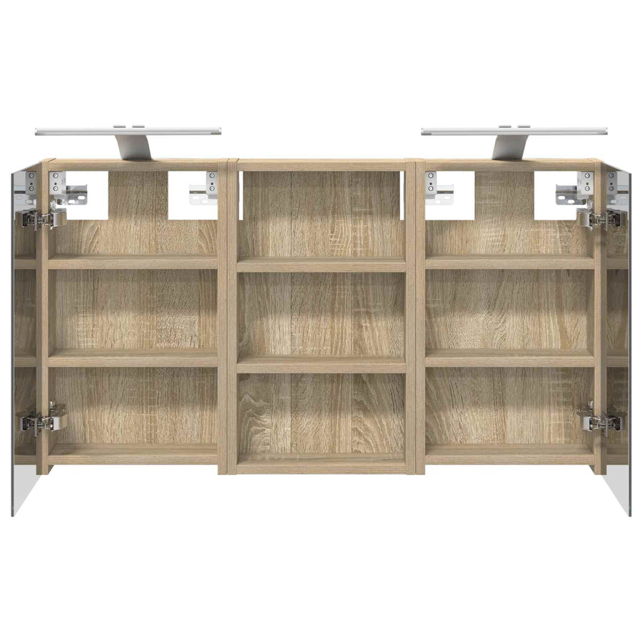Badkamerkastenset 3 pcs 90 x 10,5 x 50 cm Bewerkt hout
