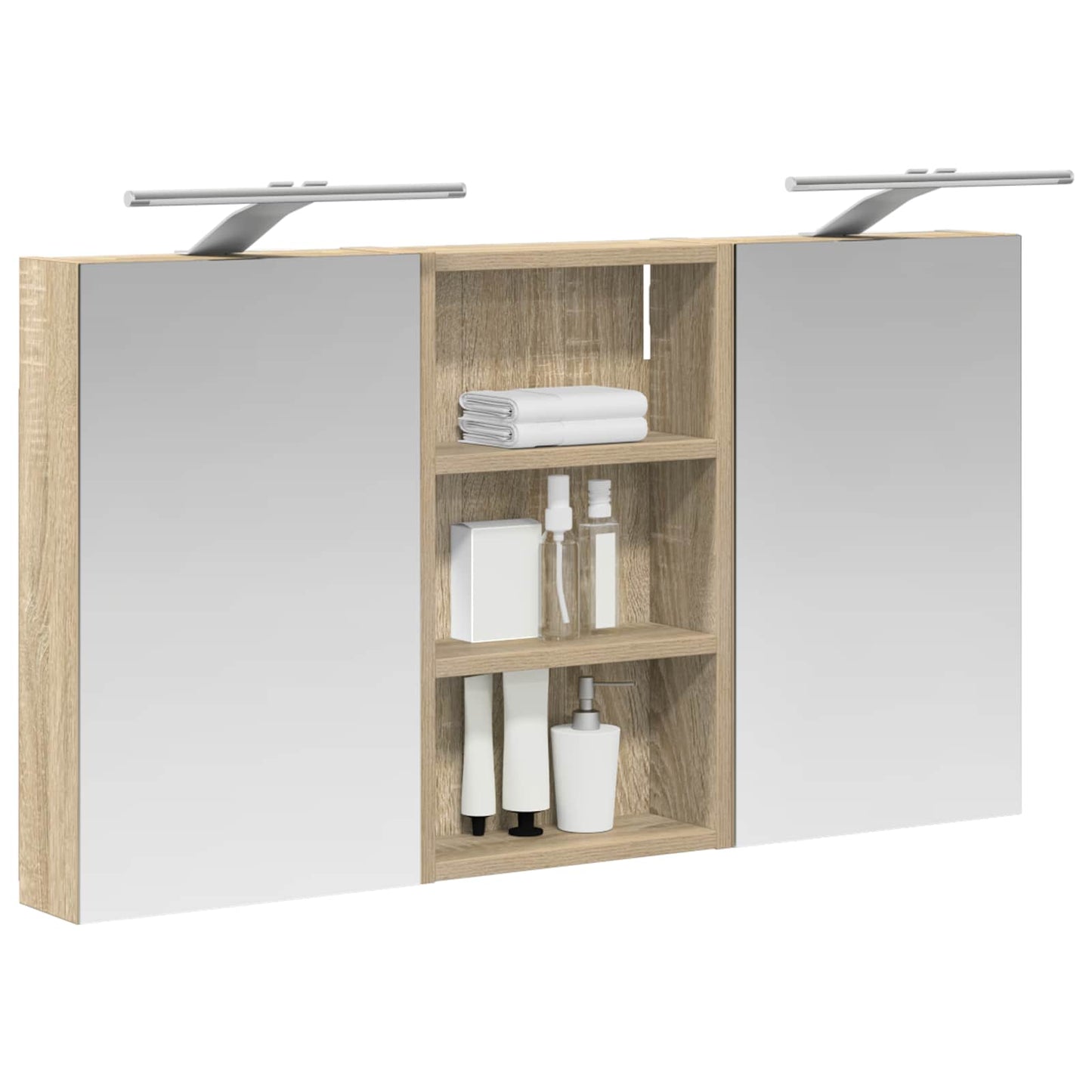 Badkamerkastenset 3 pcs 90 x 10,5 x 50 cm Bewerkt hout