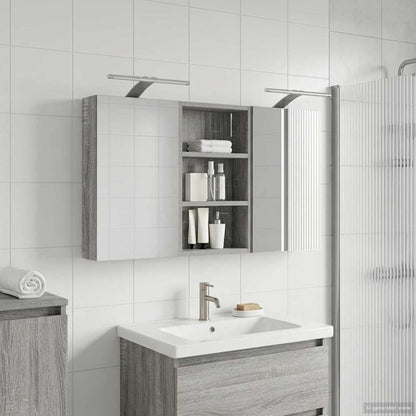 Badkamerkastenset 3 pcs 90 x 10,5 x 50 cm Bewerkt hout