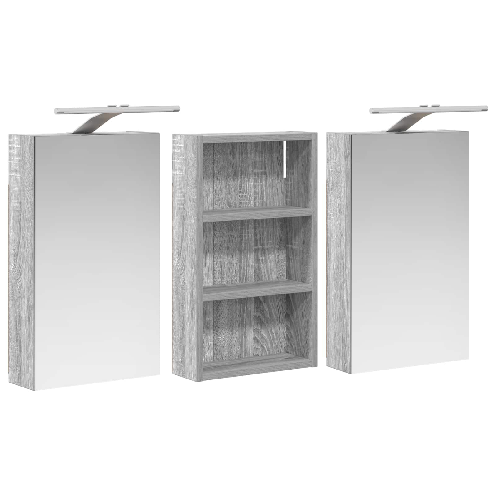 Badkamerkastenset 3 pcs 90 x 10,5 x 50 cm Bewerkt hout