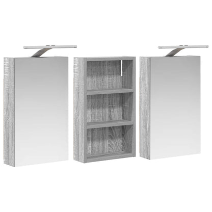 Badkamerkastenset 3 pcs 90 x 10,5 x 50 cm Bewerkt hout