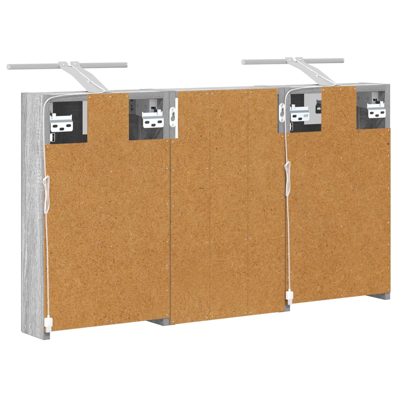 Badkamerkastenset 3 pcs 90 x 10,5 x 50 cm Bewerkt hout