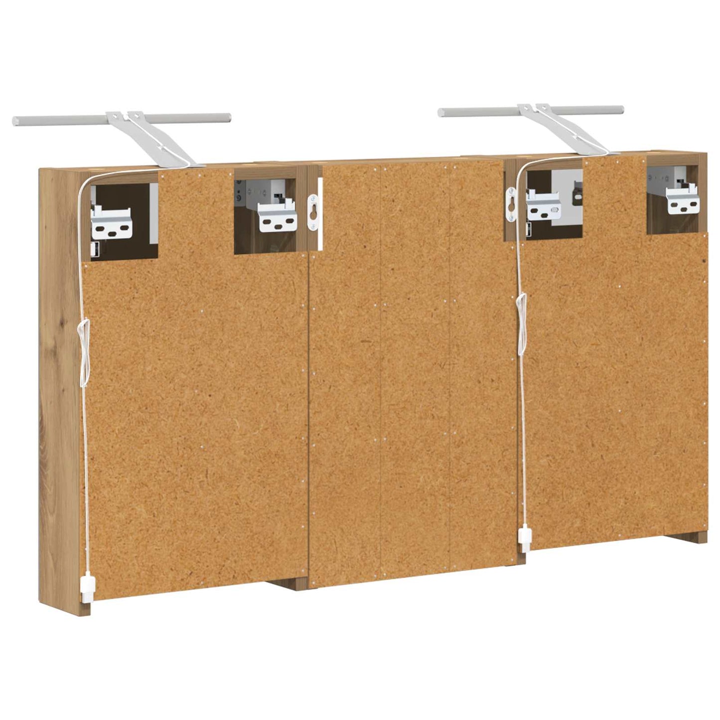Badkamerkastenset 3 pcs 90 x 10,5 x 50 cm Bewerkt hout