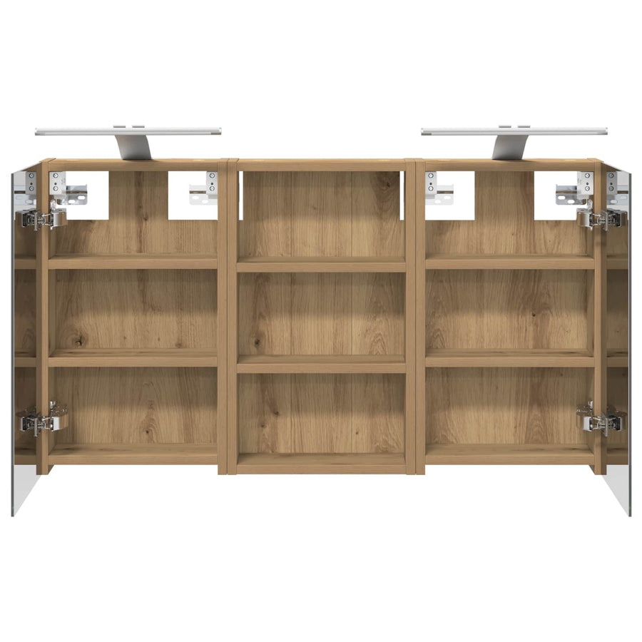 Badkamerkastenset 3 pcs 90 x 10,5 x 50 cm Bewerkt hout