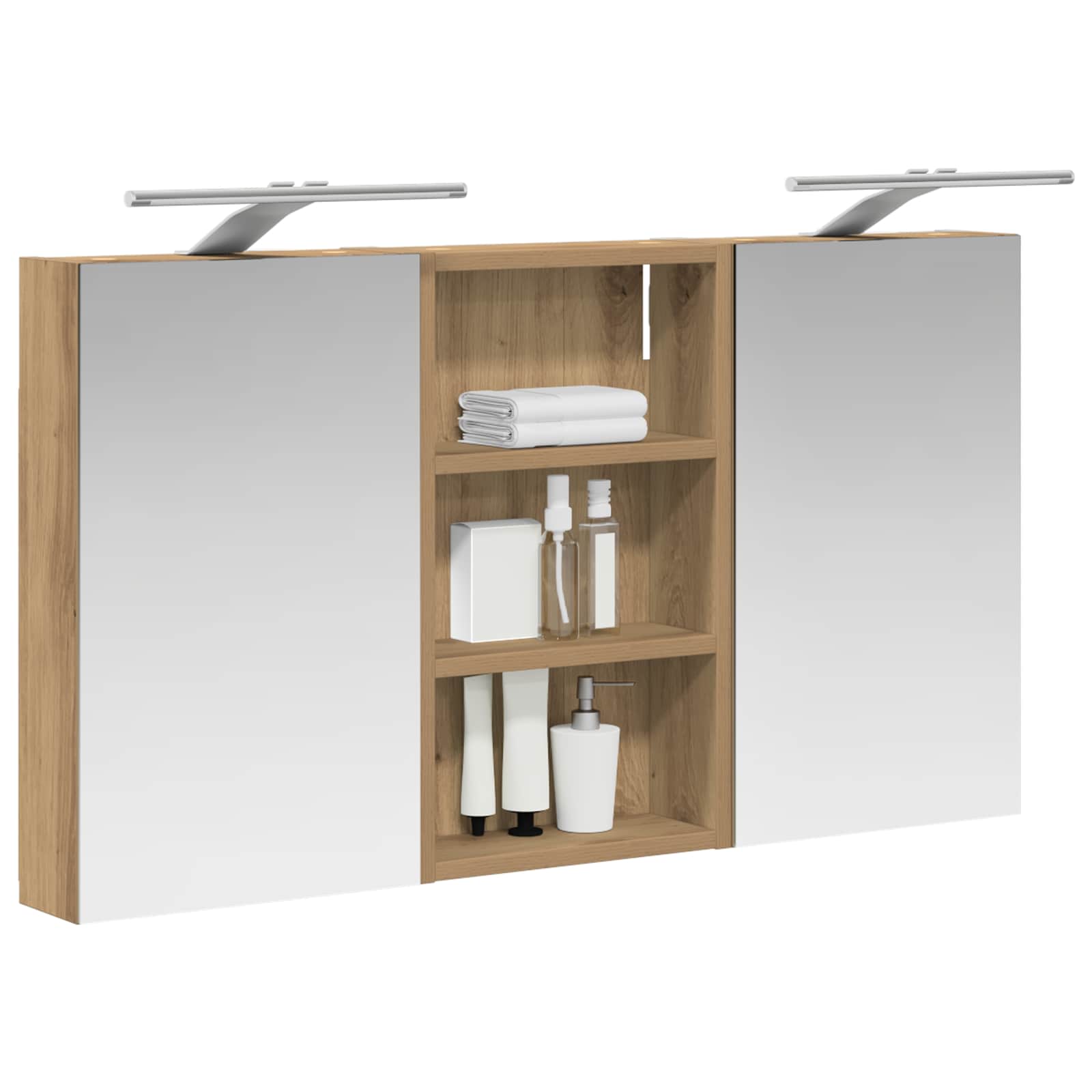 Badkamerkastenset 3 pcs 90 x 10,5 x 50 cm Bewerkt hout