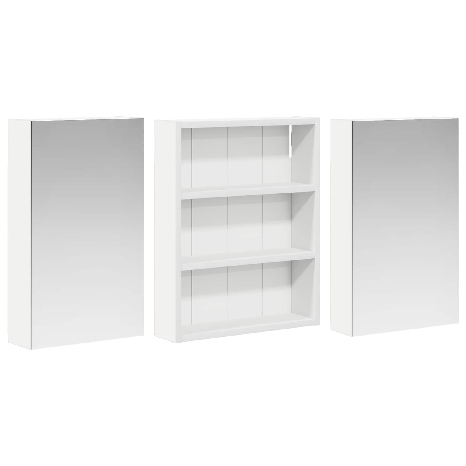 Badkamerkastenset 3 pcs 100 x 10,5 x 50 cm Bewerkt hout