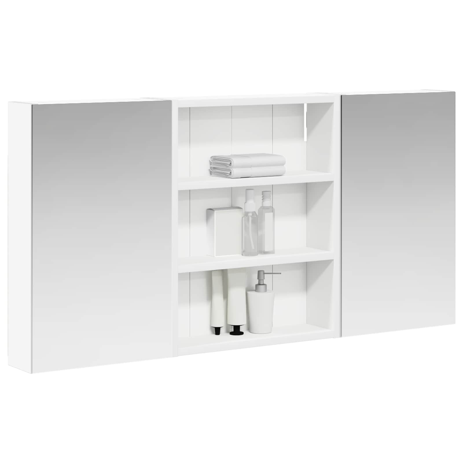 Badkamerkastenset 3 pcs 100 x 10,5 x 50 cm Bewerkt hout
