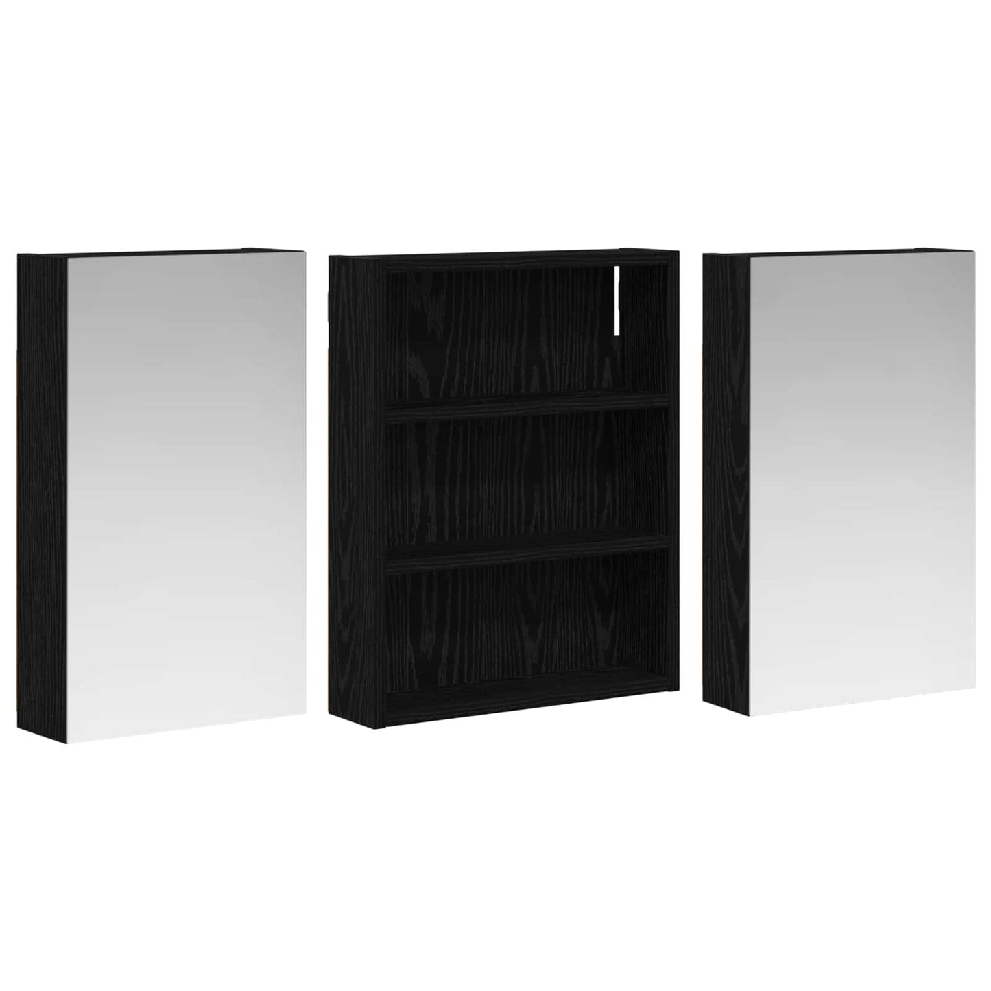 Badkamerkastenset 3 pcs 100 x 10,5 x 50 cm Bewerkt hout