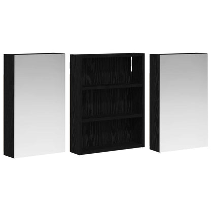 Badkamerkastenset 3 pcs 100 x 10,5 x 50 cm Bewerkt hout