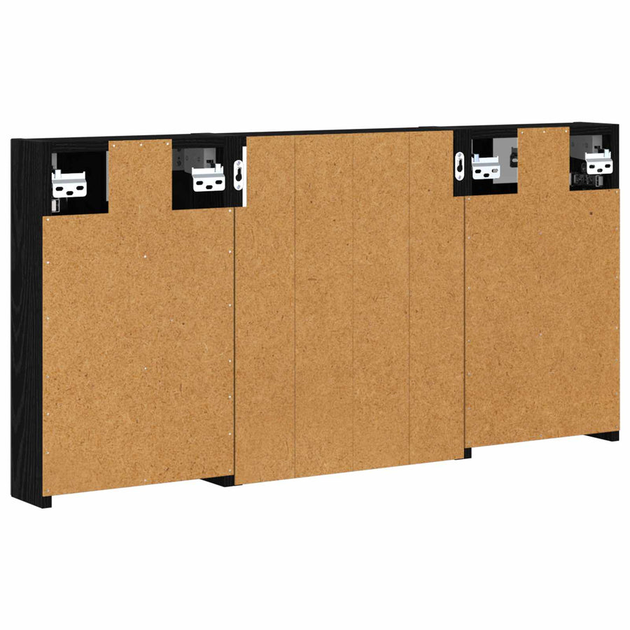 Badkamerkastenset 3 pcs 100 x 10,5 x 50 cm Bewerkt hout