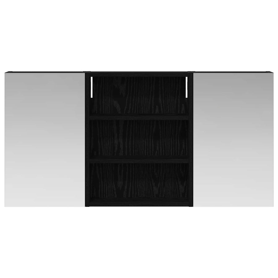 Badkamerkastenset 3 pcs 100 x 10,5 x 50 cm Bewerkt hout