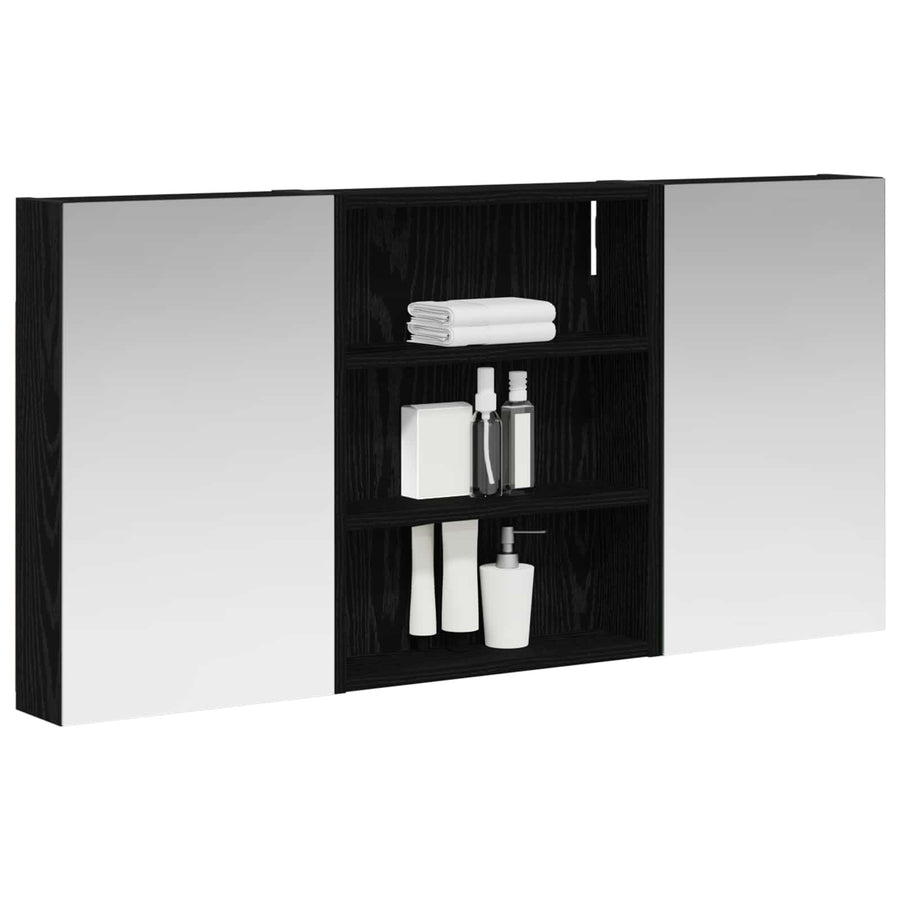 Badkamerkastenset 3 pcs 100 x 10,5 x 50 cm Bewerkt hout