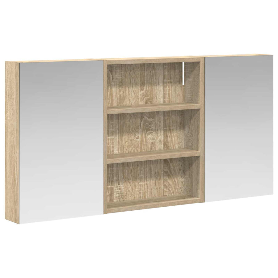 Badkamerkastenset 3 pcs 100 x 10,5 x 50 cm Bewerkt hout