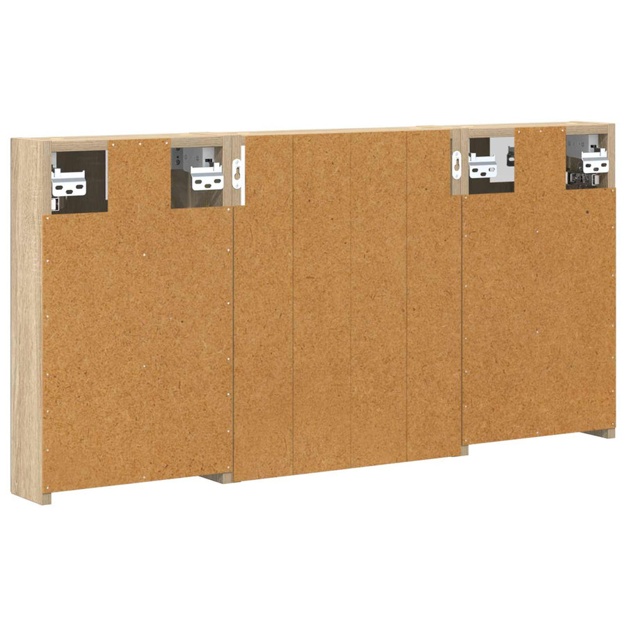Badkamerkastenset 3 pcs 100 x 10,5 x 50 cm Bewerkt hout