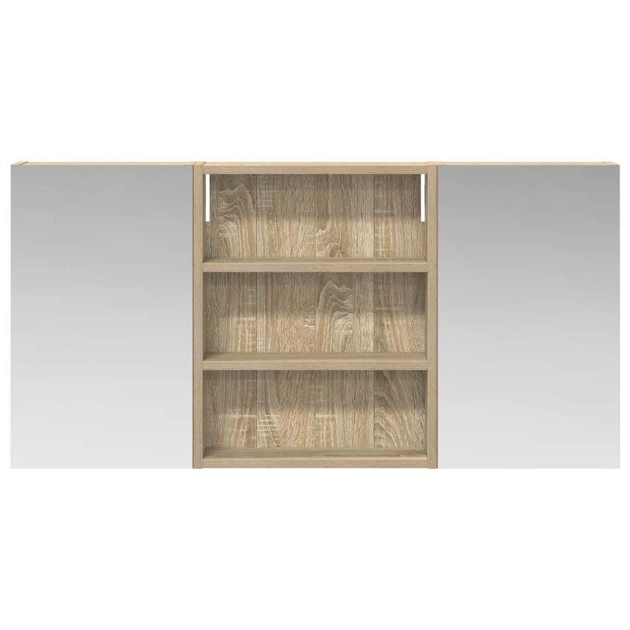 Badkamerkastenset 3 pcs 100 x 10,5 x 50 cm Bewerkt hout