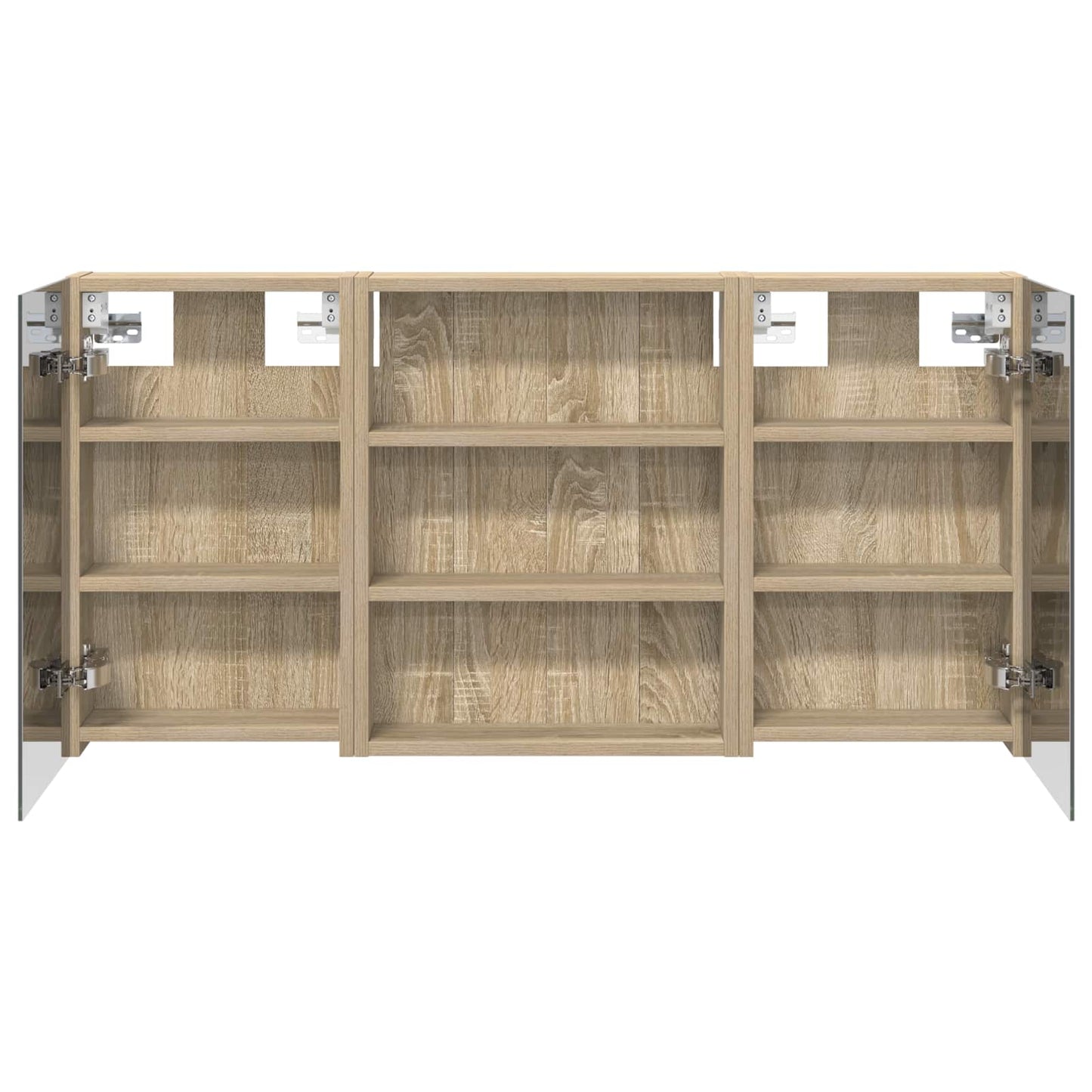Badkamerkastenset 3 pcs 100 x 10,5 x 50 cm Bewerkt hout