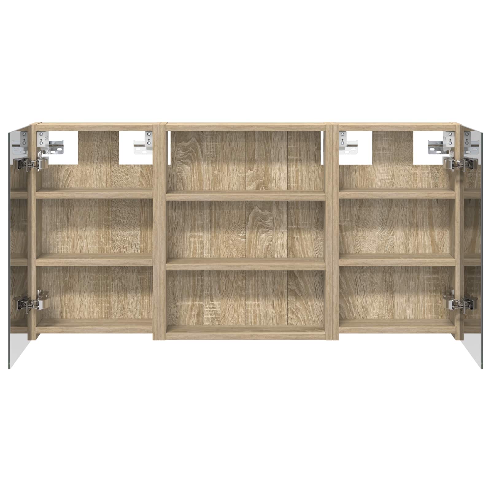 Badkamerkastenset 3 pcs 100 x 10,5 x 50 cm Bewerkt hout