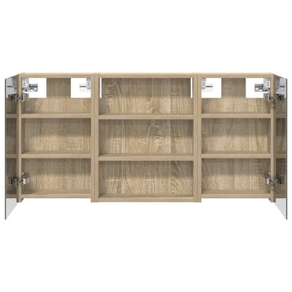 Badkamerkastenset 3 pcs 100 x 10,5 x 50 cm Bewerkt hout