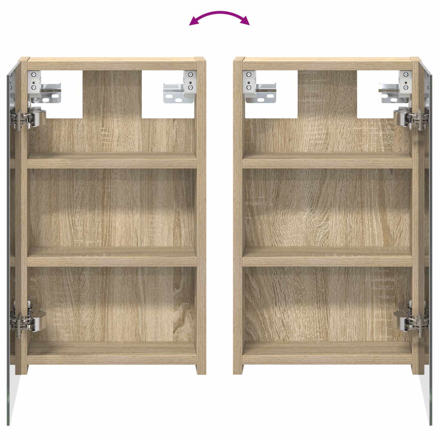Badkamerkastenset 3 pcs 100 x 10,5 x 50 cm Bewerkt hout