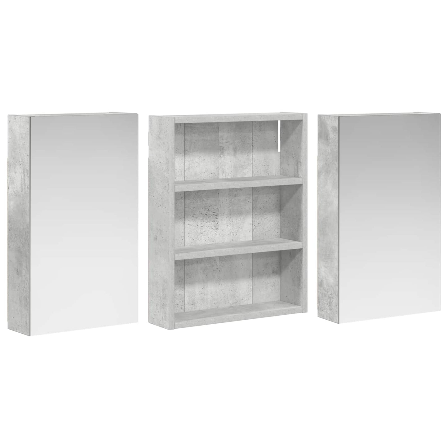 Badkamerkastenset 3 pcs 100 x 10,5 x 50 cm Bewerkt hout