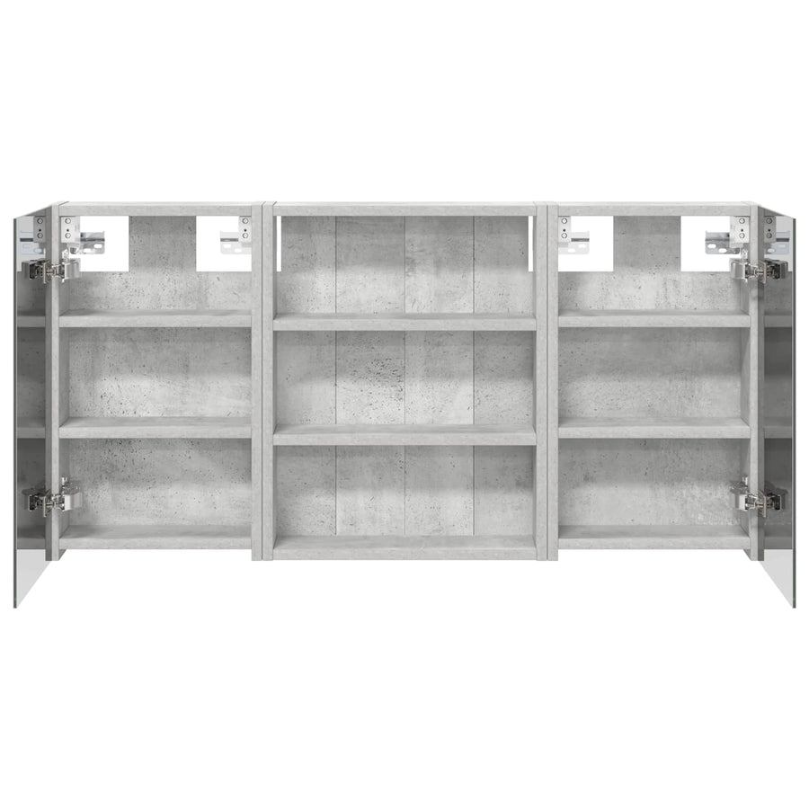Badkamerkastenset 3 pcs 100 x 10,5 x 50 cm Bewerkt hout