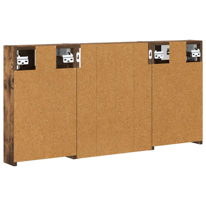 Badkamerkastenset 3 pcs 100 x 10,5 x 50 cm Bewerkt hout