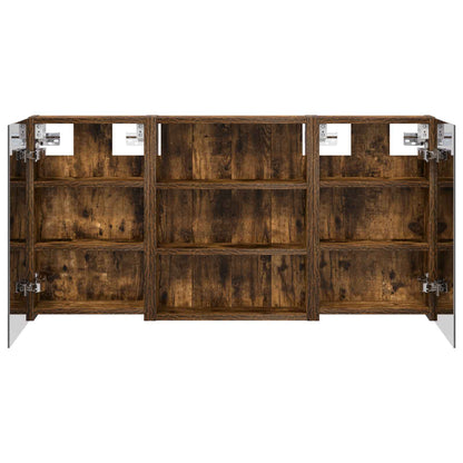 Badkamerkastenset 3 pcs 100 x 10,5 x 50 cm Bewerkt hout