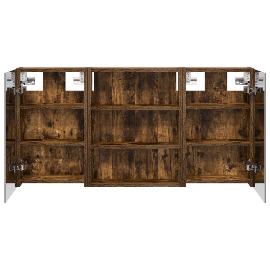 Badkamerkastenset 3 pcs 100 x 10,5 x 50 cm Bewerkt hout