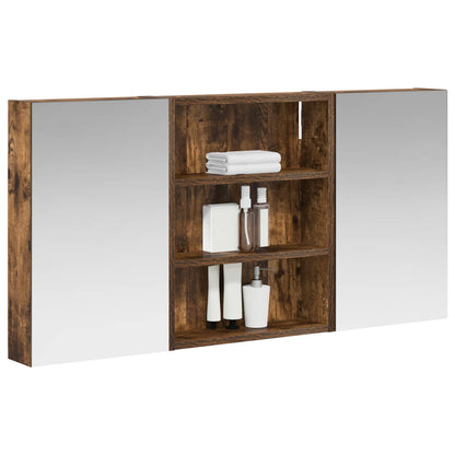 Badkamerkastenset 3 pcs 100 x 10,5 x 50 cm Bewerkt hout