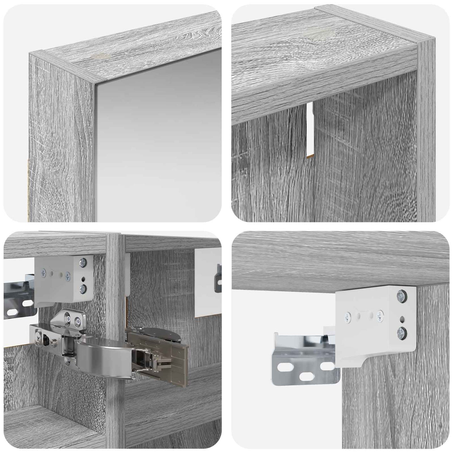 Badkamerkastenset 3 pcs 100 x 10,5 x 50 cm Bewerkt hout