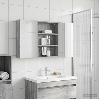Badkamerkastenset 3 pcs 100 x 10,5 x 50 cm Bewerkt hout