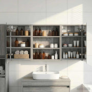 Badkamerkastenset 3-delig 40x10x50 cm bewerkt hout