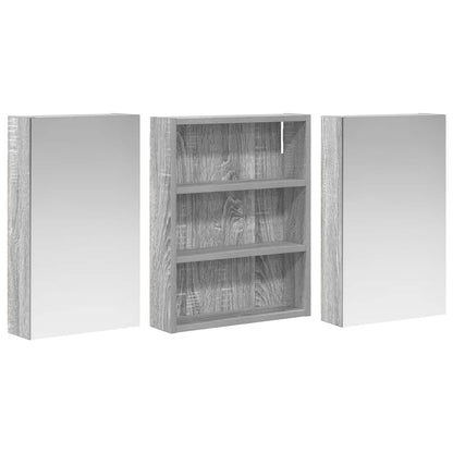 Badkamerkastenset 3 pcs 100 x 10,5 x 50 cm Bewerkt hout
