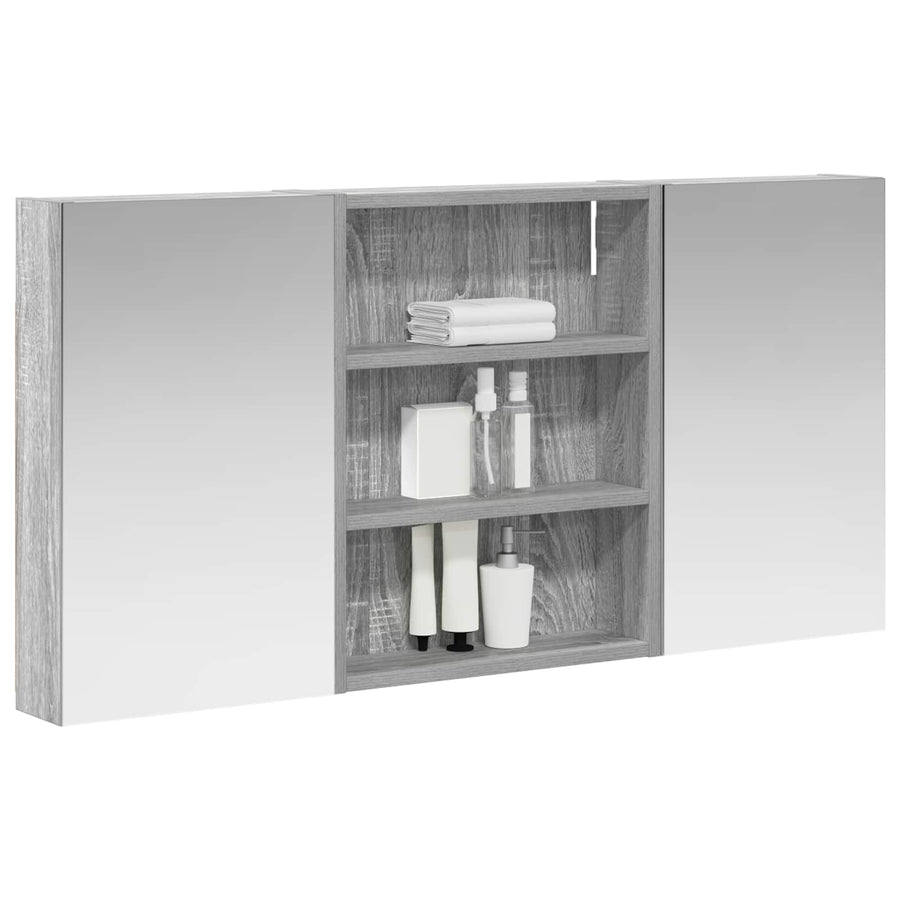 Badkamerkastenset 3 pcs 100 x 10,5 x 50 cm Bewerkt hout