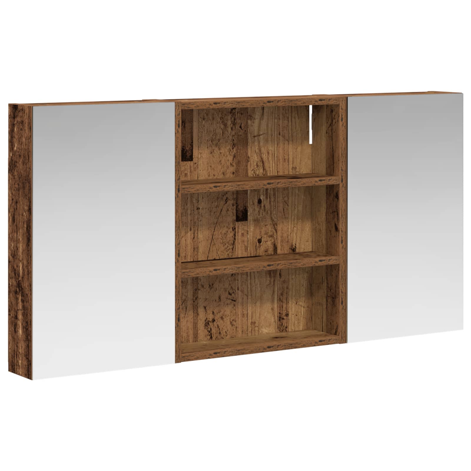 Badkamerkastenset 3 pcs 100 x 10,5 x 50 cm Bewerkt hout