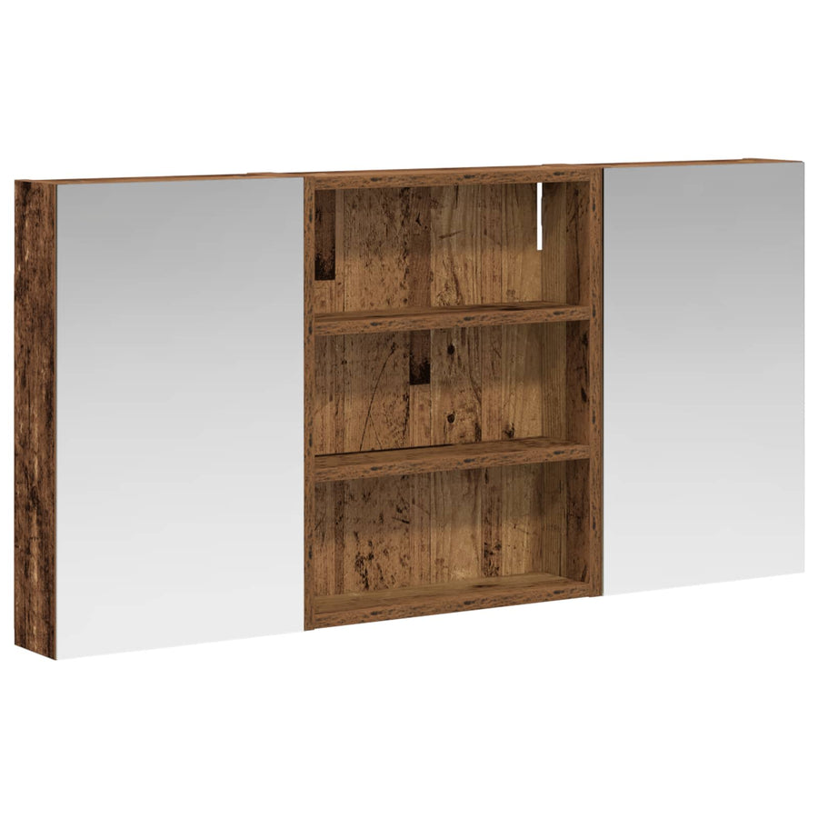 Badkamerkastenset 3 pcs 100 x 10,5 x 50 cm Bewerkt hout
