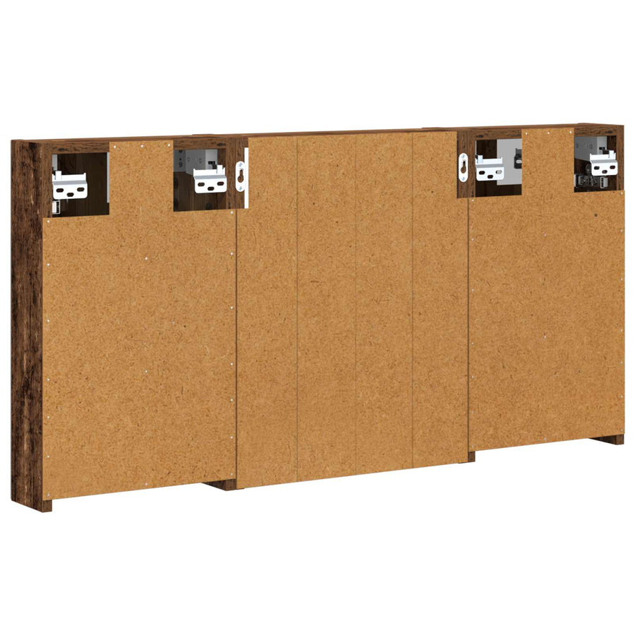 Badkamerkastenset 3 pcs 100 x 10,5 x 50 cm Bewerkt hout
