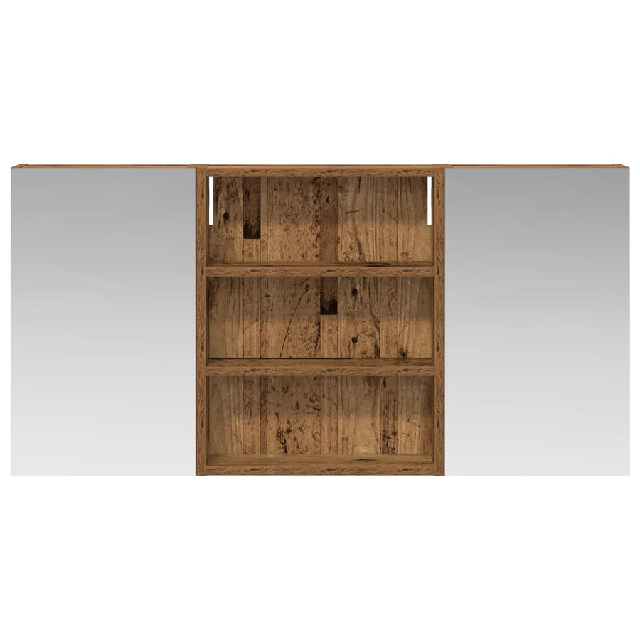 Badkamerkastenset 3 pcs 100 x 10,5 x 50 cm Bewerkt hout