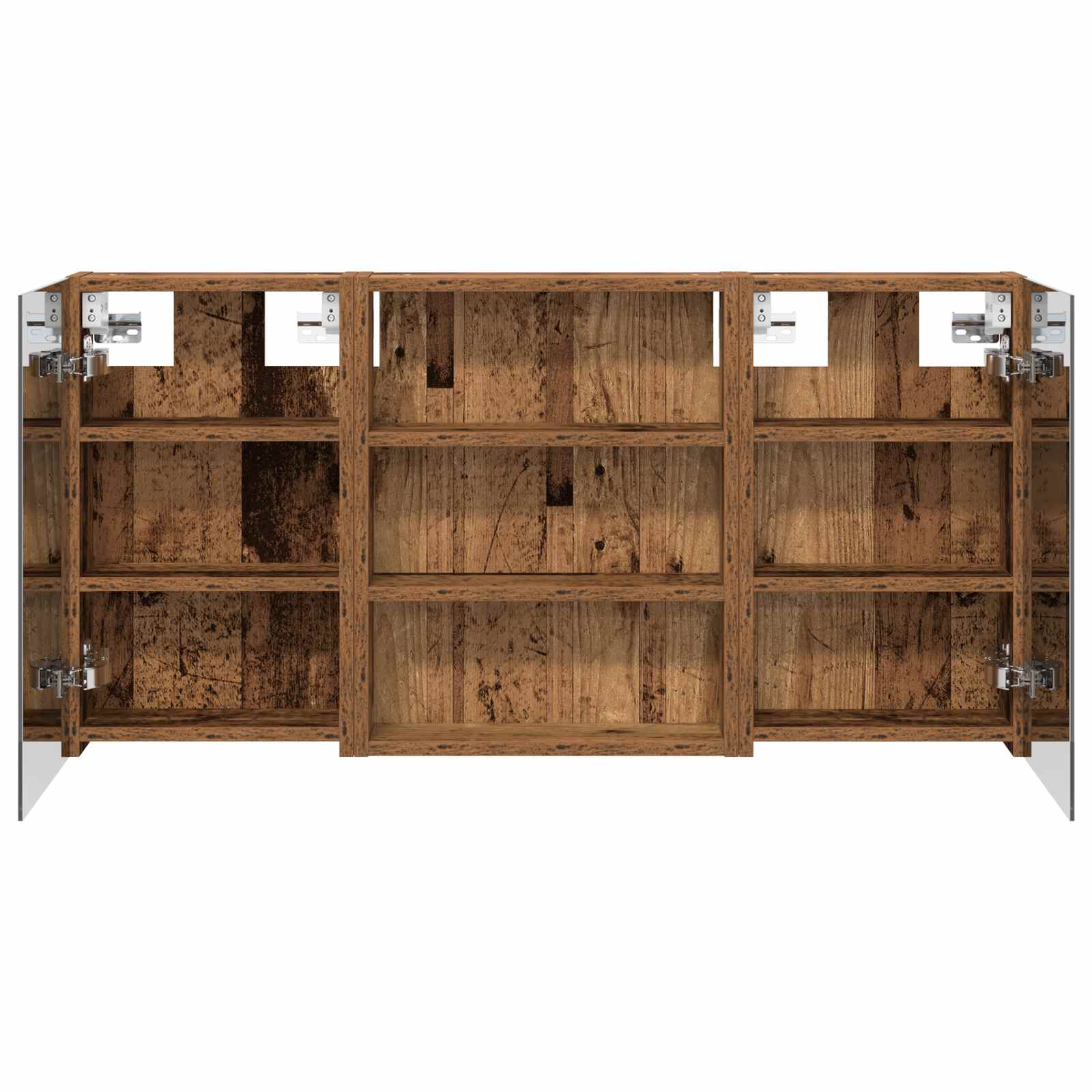 Badkamerkastenset 3 pcs 100 x 10,5 x 50 cm Bewerkt hout