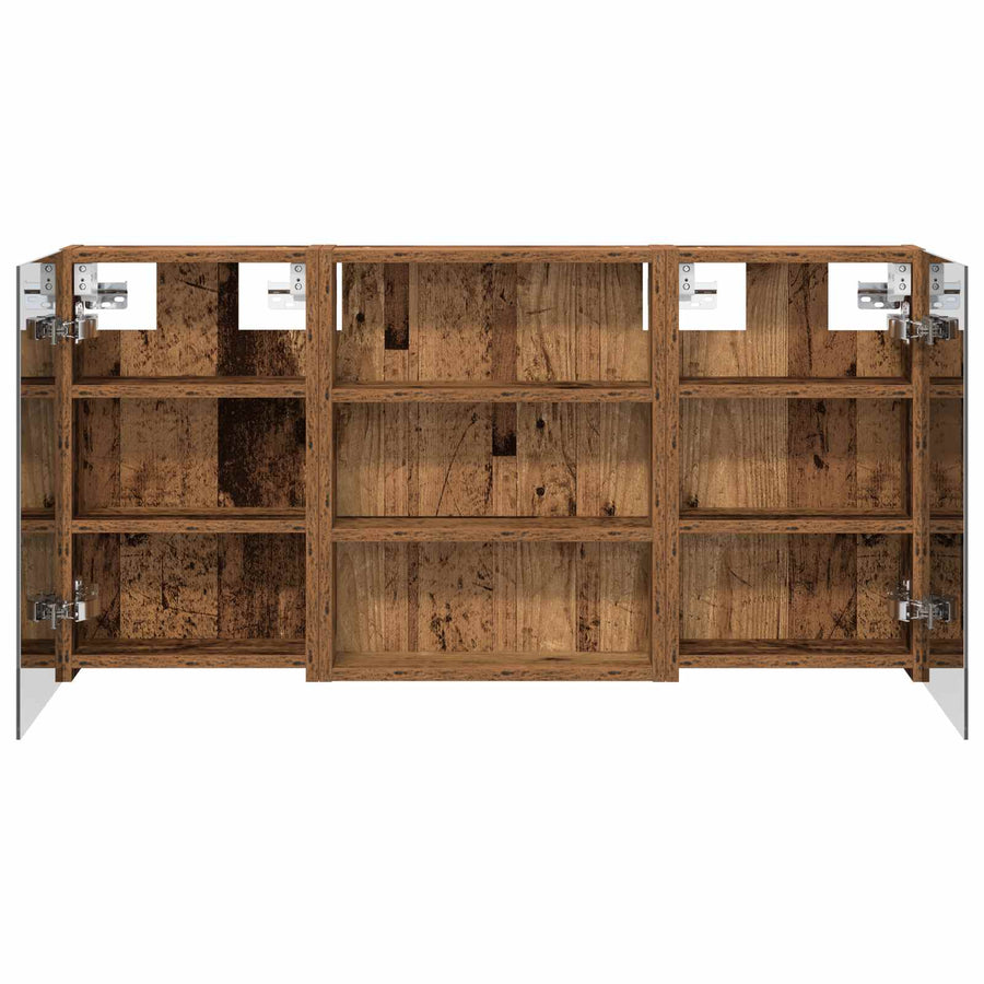Badkamerkastenset 3 pcs 100 x 10,5 x 50 cm Bewerkt hout