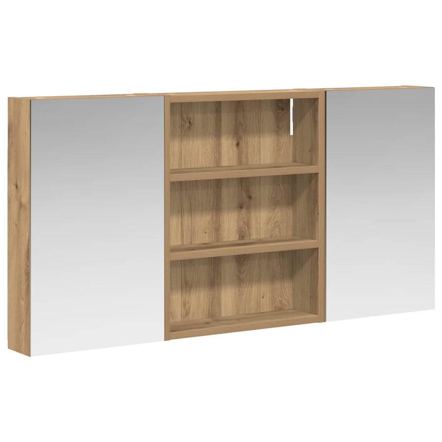 Badkamerkastenset 3 pcs 100 x 10,5 x 50 cm Bewerkt hout