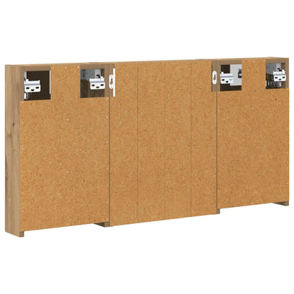 Badkamerkastenset 3 pcs 100 x 10,5 x 50 cm Bewerkt hout