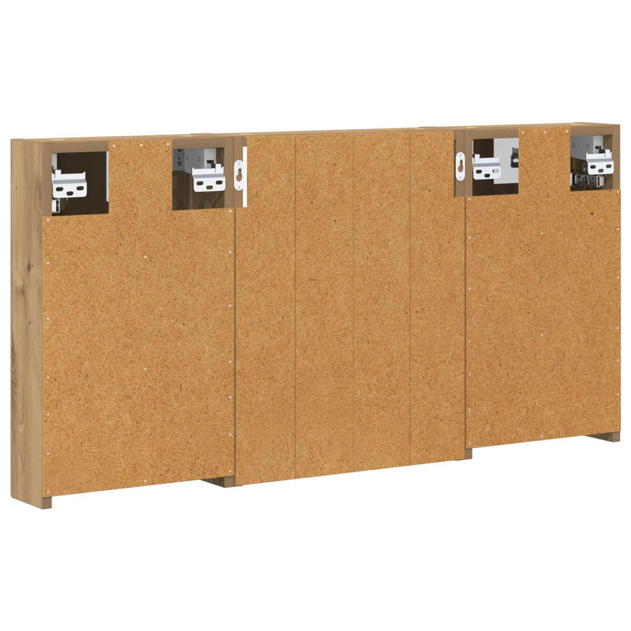 Badkamerkastenset 3 pcs 100 x 10,5 x 50 cm Bewerkt hout